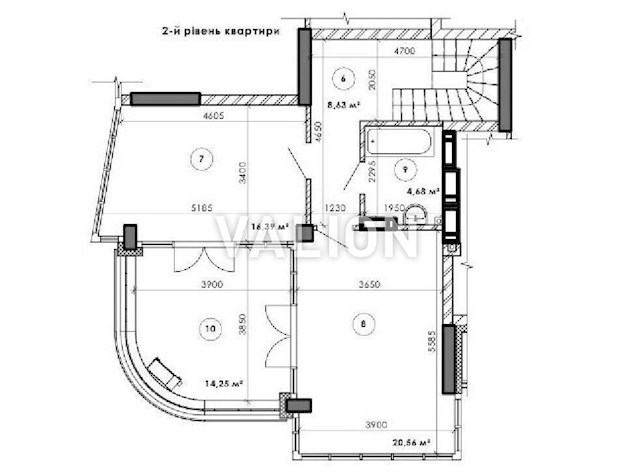 В продаже видовая 2-хуровневая квартира на последних этажах (25-м и 26-м) в ЖК «Медовый-2» (дом 1) с двумя террасами