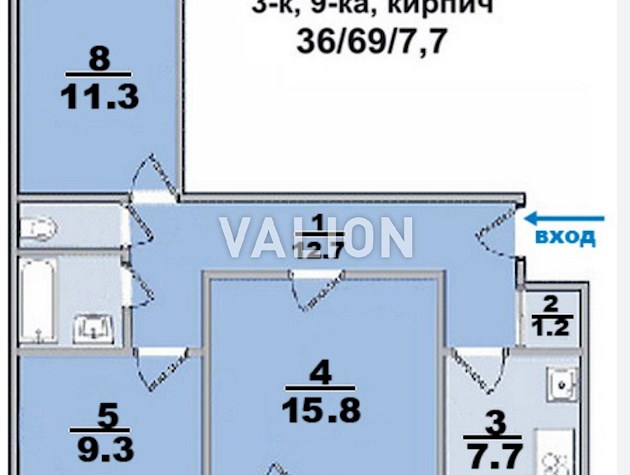 Продаж роздільної 3 кім.кв., Теремківська 17, метро Теремки 300 м