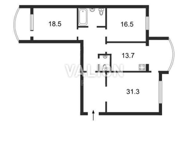Продаж 2-кімнатної квартири по Оболонській Набережній, 3