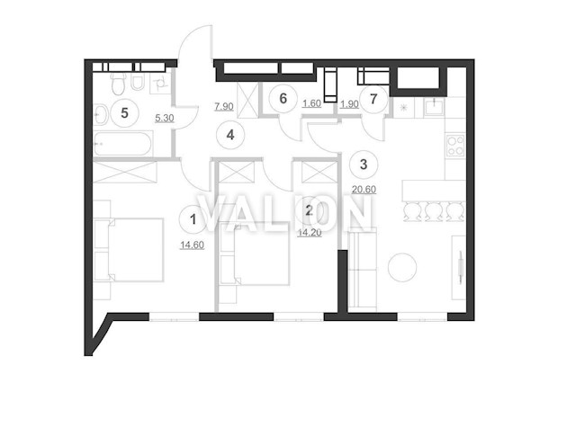 Продам 2 кімнатна квартира 74 кв.м. ЖК Greenville park, вулиця Пимоненка 19.