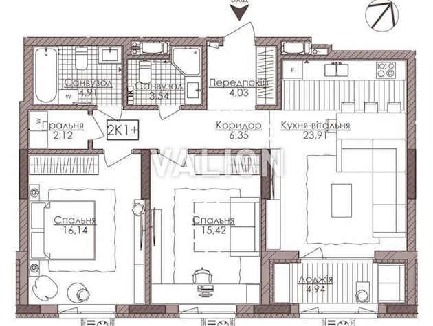 Продаж 2-кімнатної квартири по вул.Річна, 4 ЖК Камертон