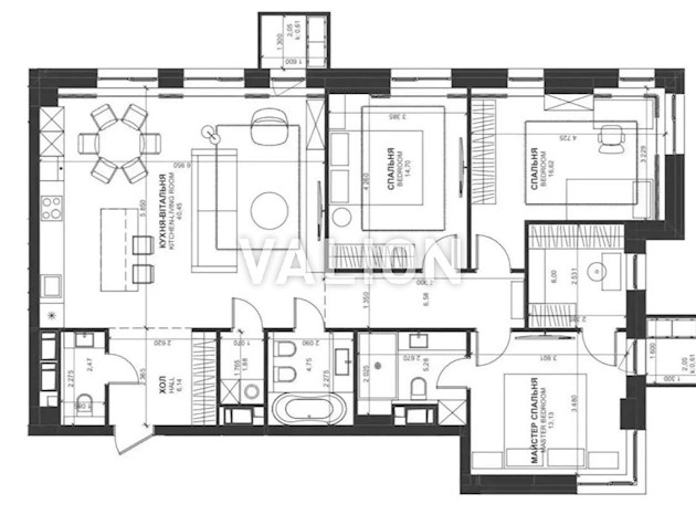 Продам 3-4 комн. квартиру ул. Василия Тютюнника, 39 ЖК TRIIINITY