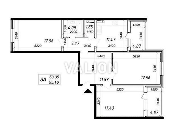 Продажа 3-комнатной квартиры с ремонтом ЖК Кристер Град
