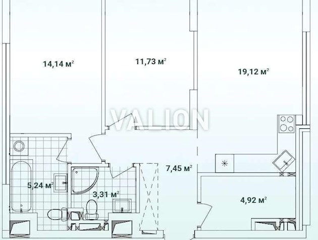 Продаж 2-кімнатної квартири в ЖК Варшавський 3, просп. Европейского Союза (Правды) 10/7