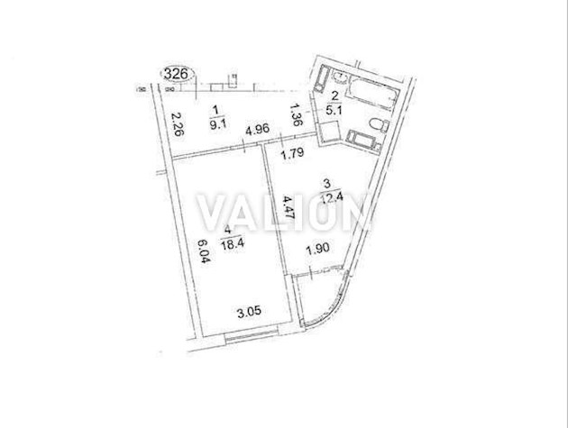 Продаж 1-кімнатної видової квартири в ЖК Берег Дніпра