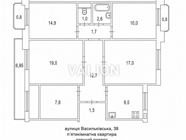 Продажа 5-комнатной квартиры, ул. Васильковская, 38, 101,45 м², Голосеевский район, метро «Васильковская»