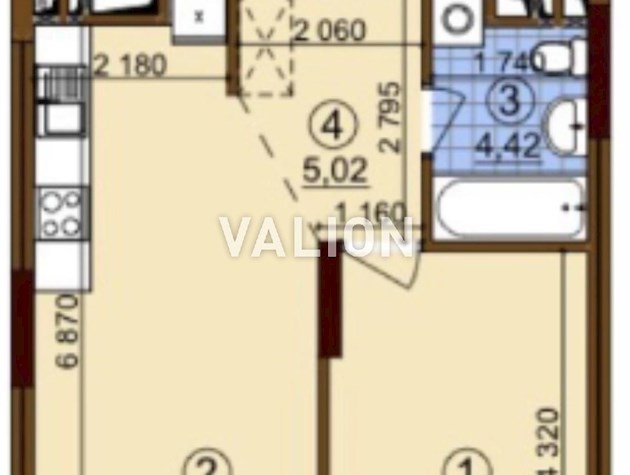 Продажа 1 комнатной 43 м2 Александра Олеся 27а Варшавский 3