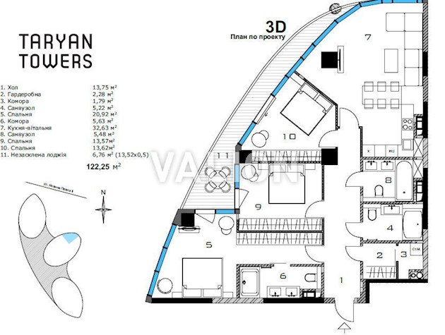 Продажа 2К квартиры в ЖК Пермиум-класса Taryan Towers улица Иоанна Павла II,12 Метро Дворец Украина Печерский район Правый берег