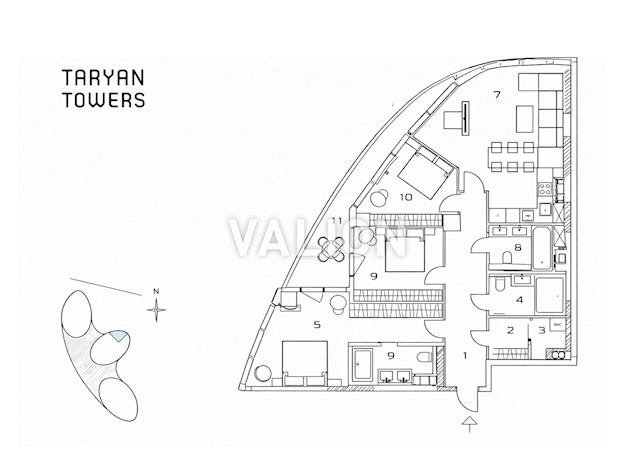 Продажа БЕЗ % 3К квартиры в ЖК TARYAN TOWERS улица Иоанна Павла II, 12, Печерский район, Правый берег
