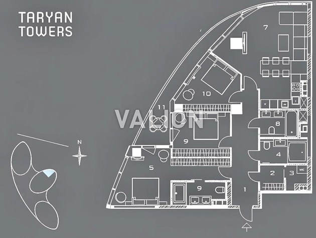 Продажа без % 3-комнатной квартиры в ЖК TARYAN TOWERS улица Иоанна Павла II, 12, Печерский район, Правый берег