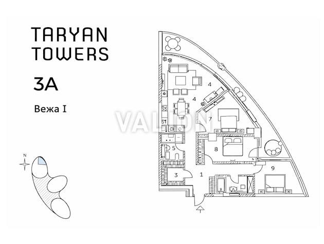 Продажа БЕЗ% 3-комнатной квартиры в ЖК TARYAN TOWERS улица Иоанна Павла II, 12, Печерский район, Правый берег