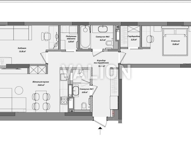 Продаж 2к квартири за адресою Пр-т Повітряних сил, 56Б (ЖК OK’LAND)