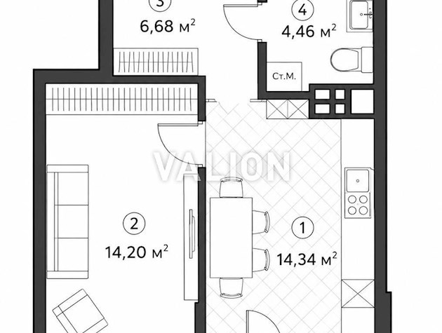Продажа 1-комнатной квартиры в ЖК 7 квартал Виноградарь, ул. Александра Олеся, 13